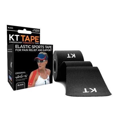 KT Tape Original 10-Inch Precut Kinesiology Tape (Black)